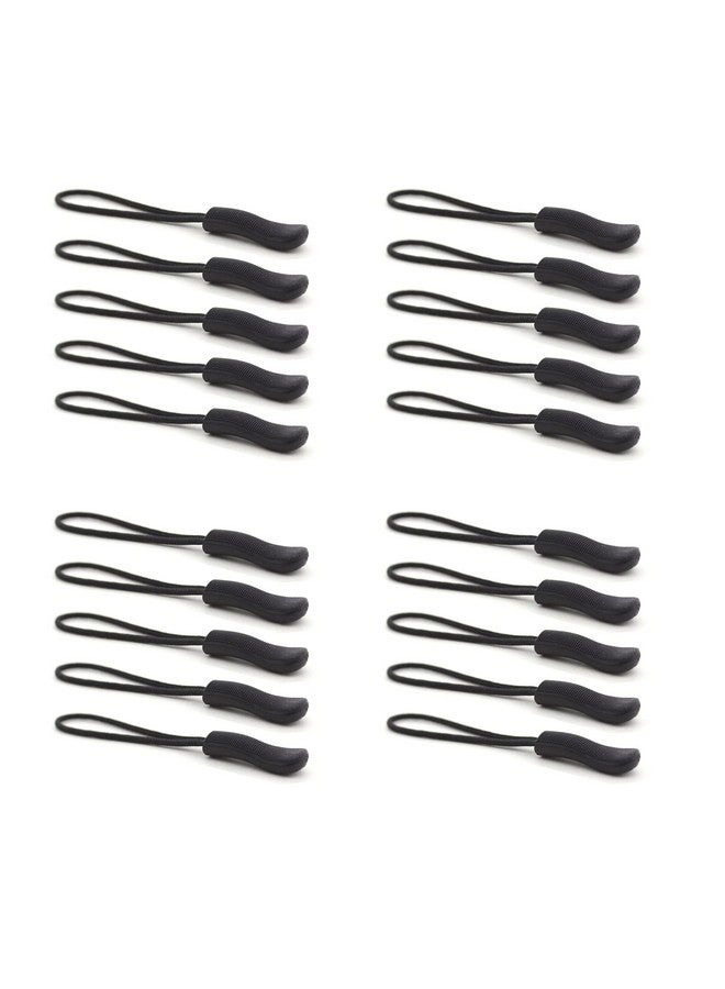 oxt Zipper Pulls 20Pcs Upgraded Zipper Pull Premium Black Zipper Pull Replacement Zipper Tab Tags Cord Extension Fixer For Luggage Backpacks Jackets Purses Handbags - Image 1