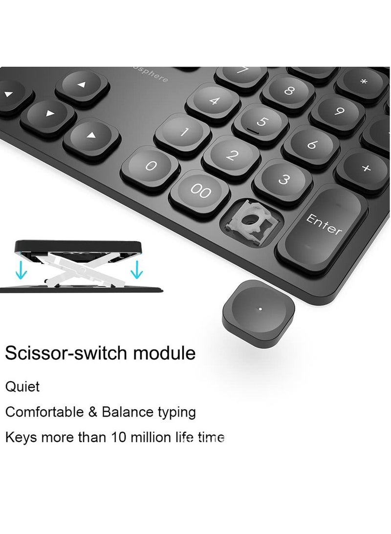 Rechargeable dual Bluetooth numeric keypad Wireless numeric keypad, 36-key Bluetooth numeric keypad, portable accounting numeric calculator, rechargeable wireless numeric keypad for laptops/desktops