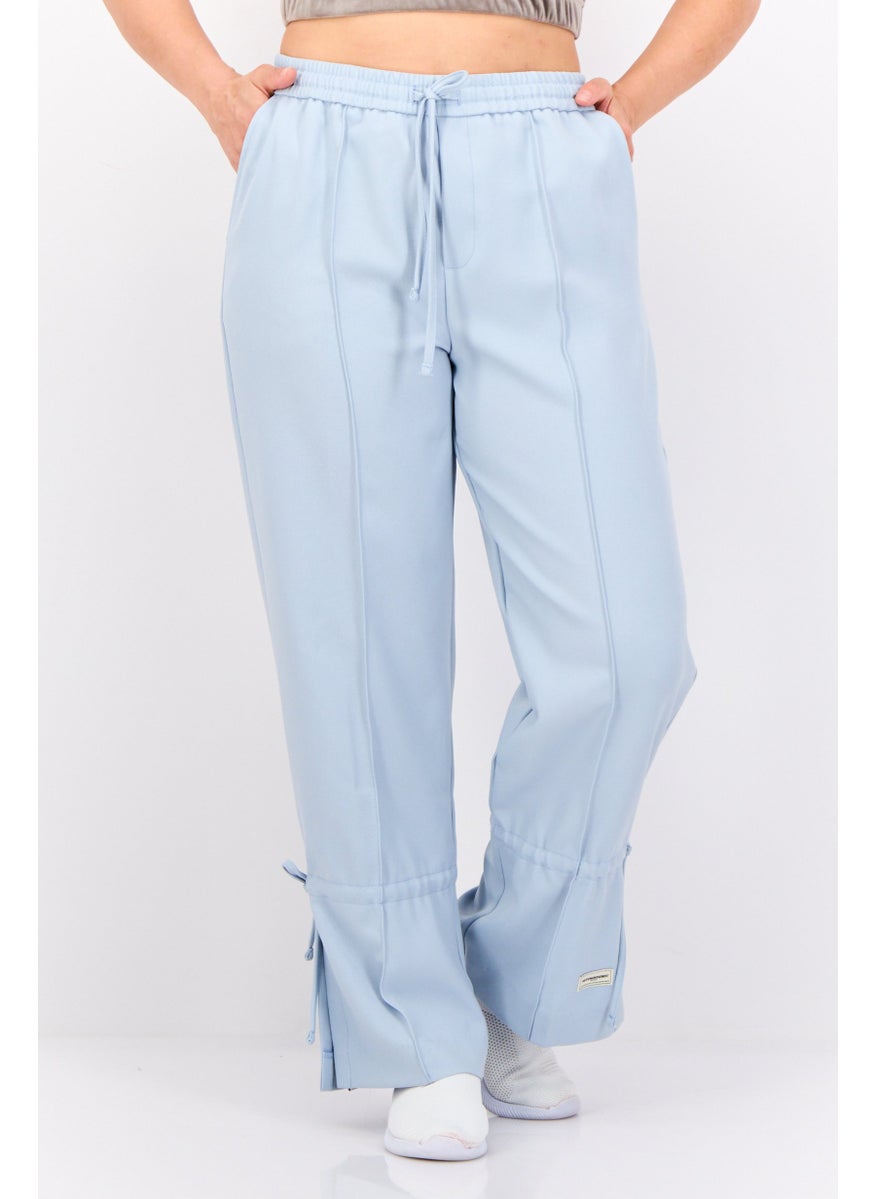 The Giving Movement - Women Regular Fit Brand Logo Straight Pants, Blue - Image 1