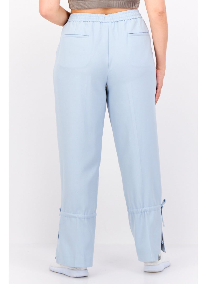 The Giving Movement - Women Regular Fit Brand Logo Straight Pants, Blue - Image 1