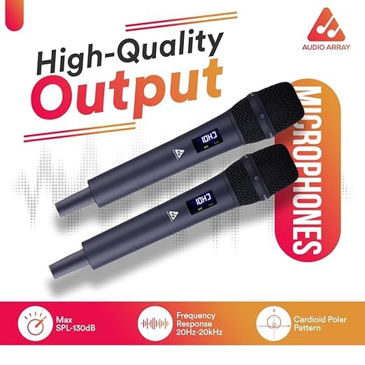 Audio Array Portable Karaoke Bundle | Dual Wireless UHF Microphones with Rechargeable Battery Receiver & USB Plug n Play BT Soundcard Mixer | Ideal for Parties, Home Karaoke & Live Singing - KB-01 - Image 3