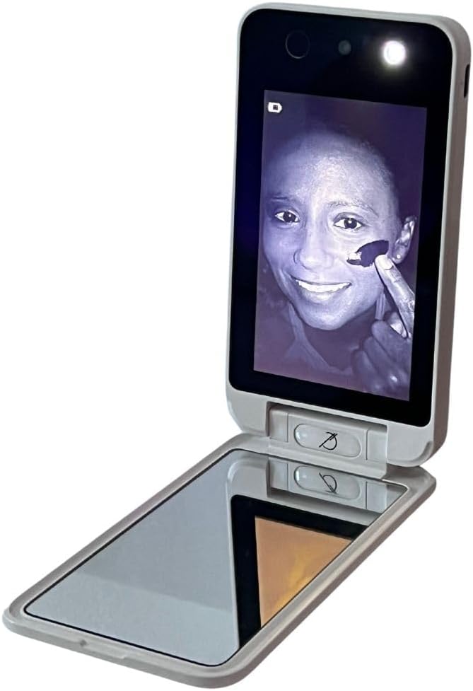 Bluestone Sunshield Sun Smart UV Makeup Mirror - Makeup Vanity Mirror, Ideal for Travel with Advanced Sun Protection Detection, USB Charging, Backup Power