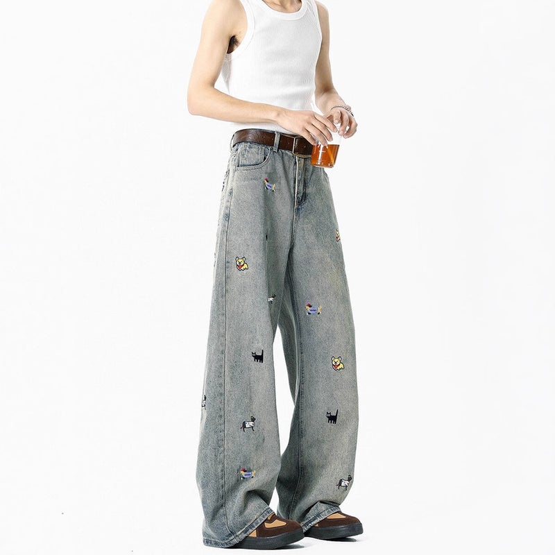 Unisex Classic Denim Jeans Loose Fit Daily Outdoor Wear - Image 4