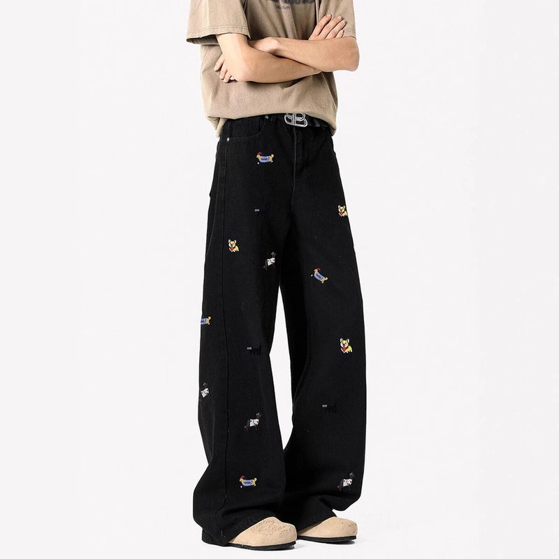 Unisex Classic Denim Jeans Loose Fit Daily Outdoor Wear - Image 3