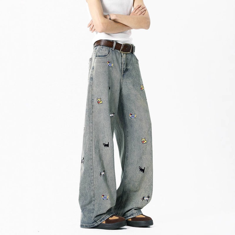 Unisex Classic Denim Jeans Loose Fit Daily Outdoor Wear - Image 2