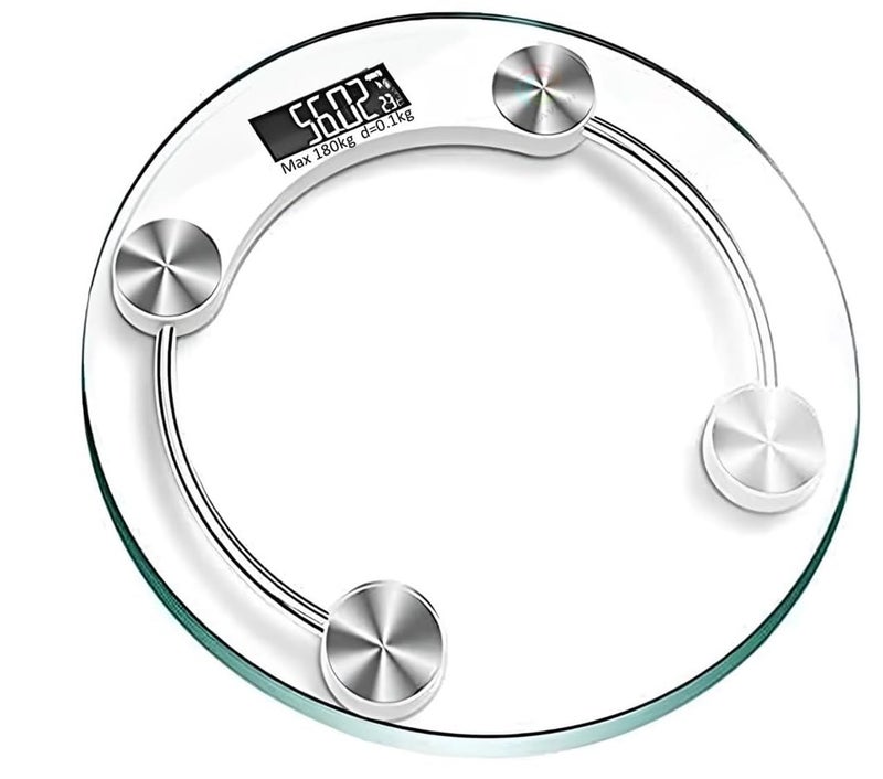 LAVISH Smart Digital LED Display Ultra-Slim Weighing Scale | Round Personal Body Weight Scale | High Accuracy Bathroom Scale | 180 kg Capacity | Tempered Glass Surface - Image 1