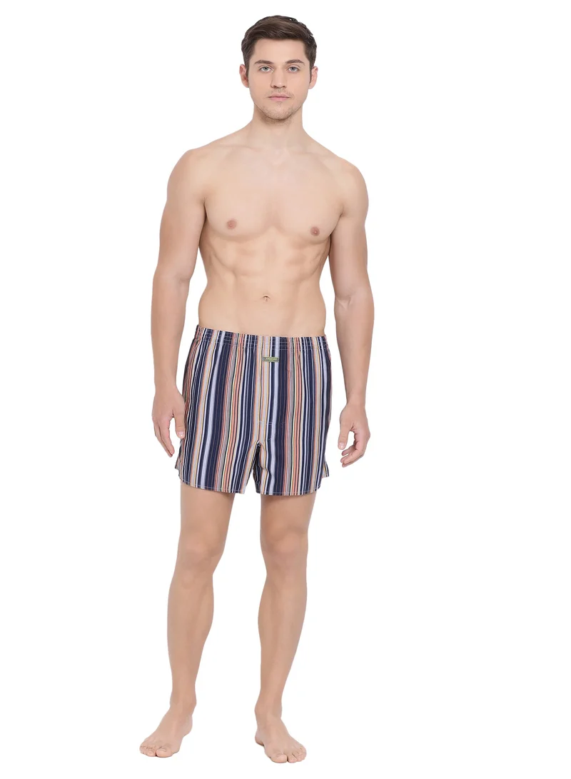 BYC MEN'S STRIPED COTTON BOXER SHORTS (PACK OF 3) - MULTICOLOR
