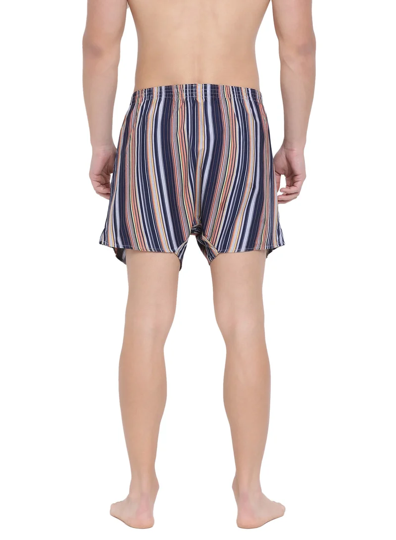 BYC MEN'S STRIPED COTTON BOXER SHORTS (PACK OF 3) - MULTICOLOR