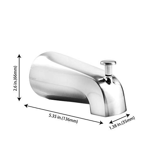 CalcMetal Top Diverter Tub Spout with 4 in 1 Adapter Universal fit 12 Copper Slip 12 Iron PipeLong and Short stub Out and 34 Iron Pipe Connections Easy Installation Plated Chrome - Image 3