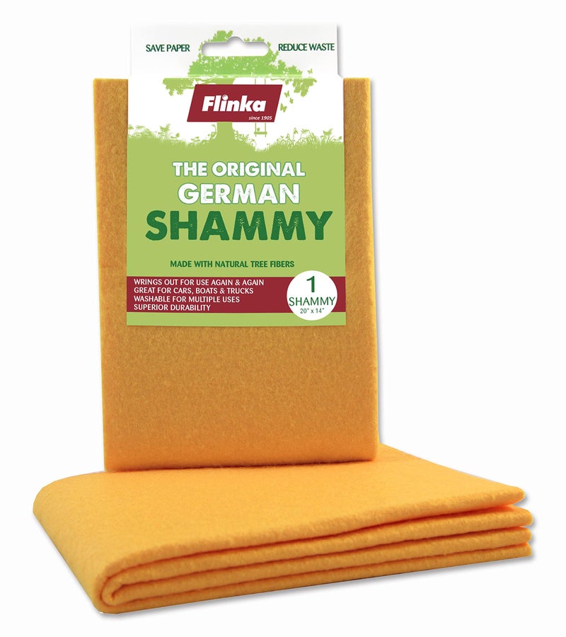 Flinka The Original Reusable Shammy Cloth 20" x 14" - Super Absorbent Chamois Towel - Great for Cars, Boats, Trucks, and RVs - Natural Viscose Sponge Cloth - Eco Friendly (1 Pack) - Image 1