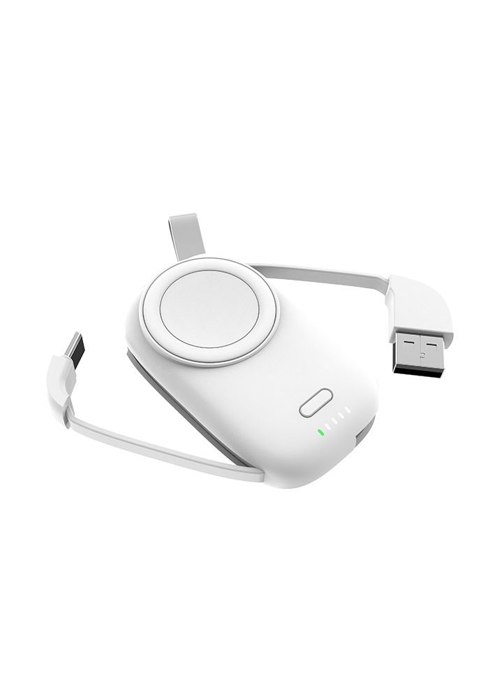 GULFLINK iWatch Magnetic Wireless Power Bank White 1200mah - Image 1