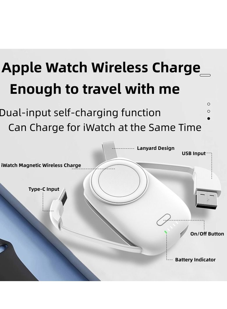 GULFLINK iWatch Magnetic Wireless Power Bank White 1200mah - Image 5