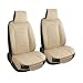 hoozoom Leather car Seat Covers Breathable Car Seat Protector Front seat Covers Universal Fit for 95 Car Truck SUV Van Vehicles Beige2PCS - Image 2