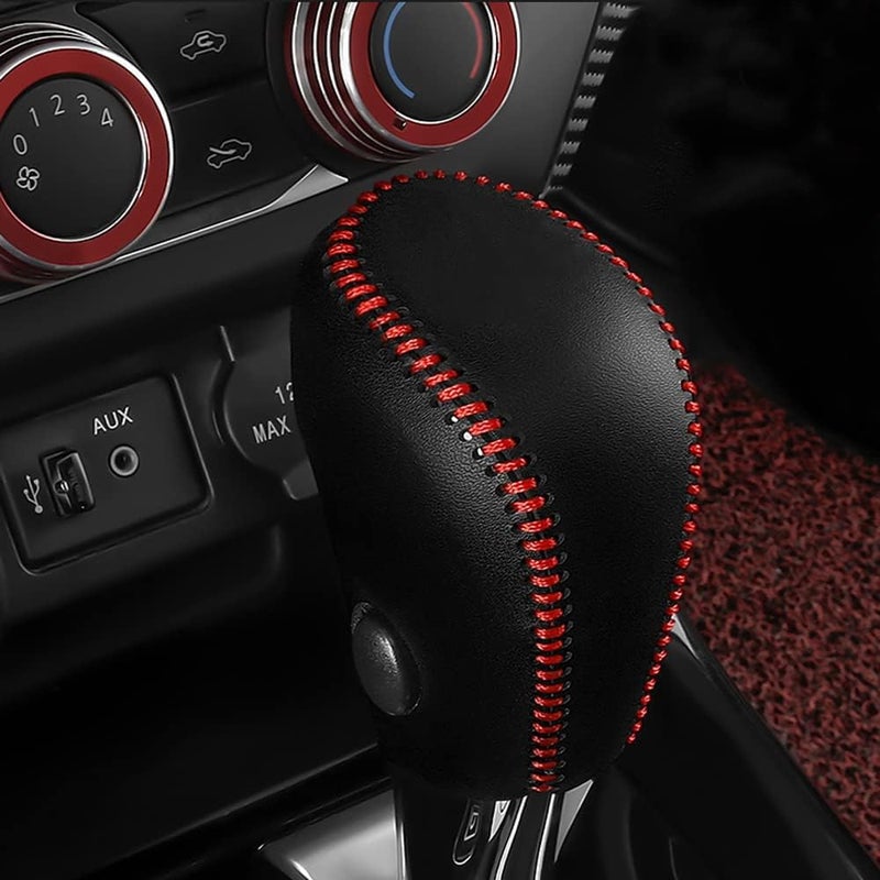 XITER with Rogue Logo Automatic Gear Shift Knob Cover Leather Boots Shift Lever Protector Trim for Nissan Rogue 2014 2015 2016 Interior AccessoriesRed Stitches - Image 2