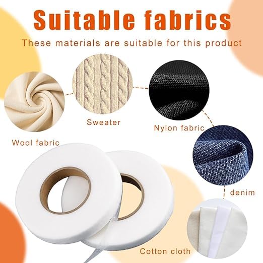 karmet karmet Iron on Hem Tape Fabric Fusing Hemming Tape Wonder Web Adhesive Hem Tape for Pants Each 100 Yards 2 Pack White  - Image 5