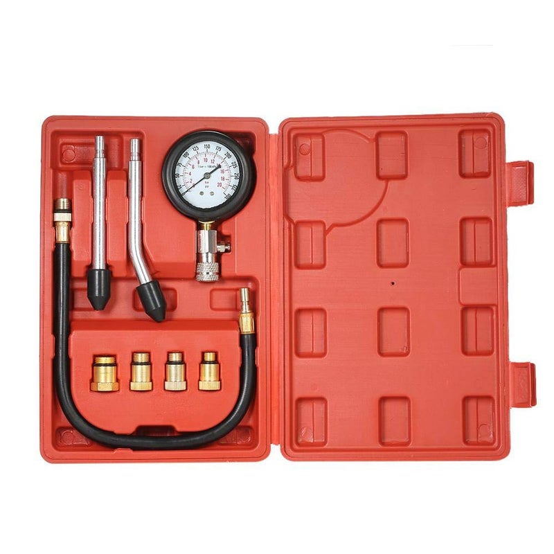 ThreeH 8 Pcs Gasoline Engine Compression Tester Petrol Gas Engine Cylinder Automobile Pressure Gauge Tester Automotive Test Kit MA02A - Image 1
