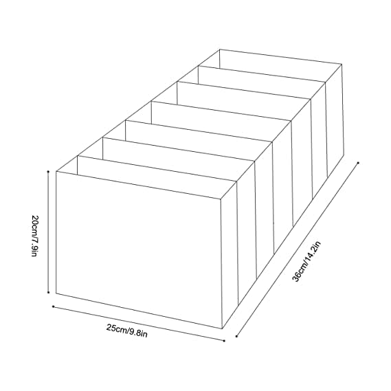 MBW MBW Wardrobe Clothes Storage 7 Grids Storage Organizer Multipurpose Large Capacity Compartment Storage Box Drawer Organizer for TShirt Legging Skirts Jeans Pack of 4  - Image 2