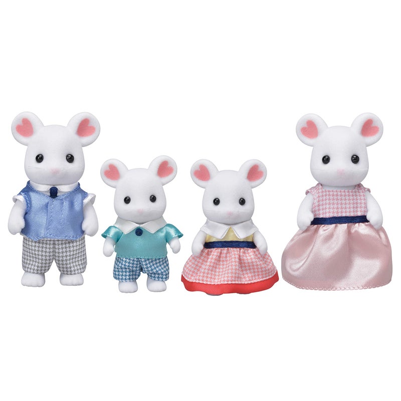 Calico Critters, Marshmallow Mouse Family, Dolls, Dollhouse Figures, Collectible Toys, 3 inches - Image 1