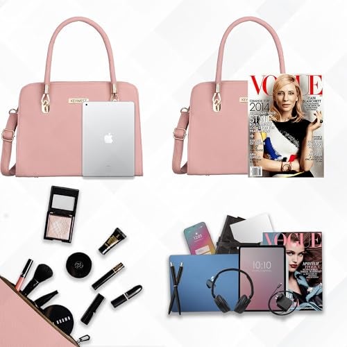 Keywest Women's Chanelle Satchel Tote Handbag for Women | Ladies purse | Stylish Shoulder Bag | Gift For Woman | Pink - Image 4