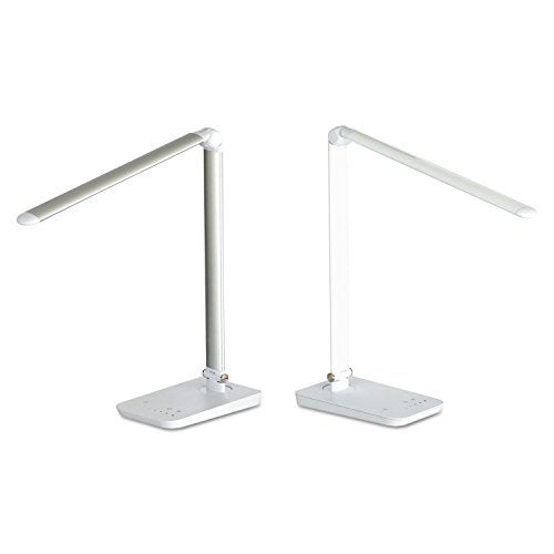 Safco مصباح مكتب حديث LED من سافكو 1001SL فامب مع منفذ USB ومفتاح خافت، فضي - Image 2