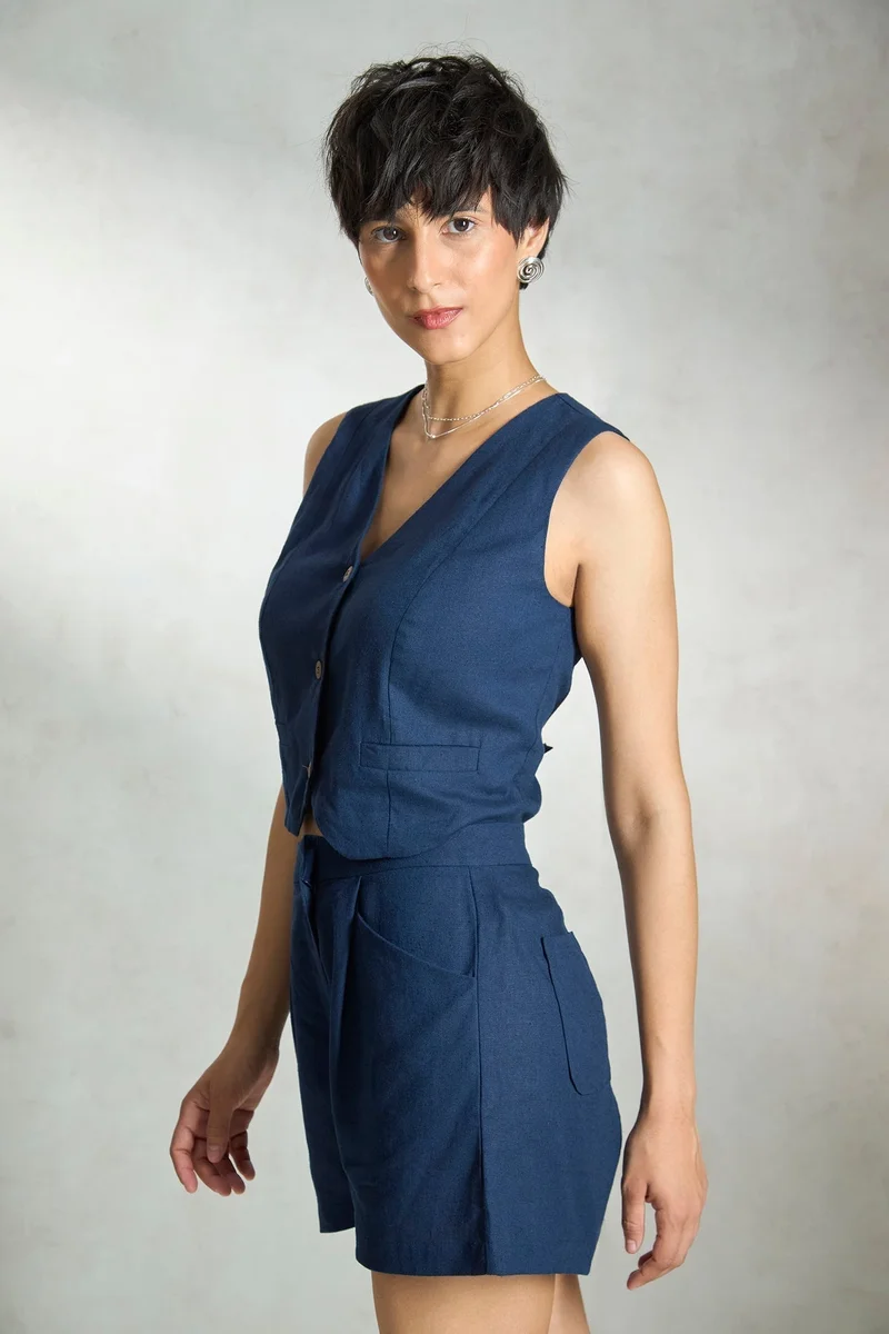 Virgio Linen Sleek Vacation Vests Tops for Women