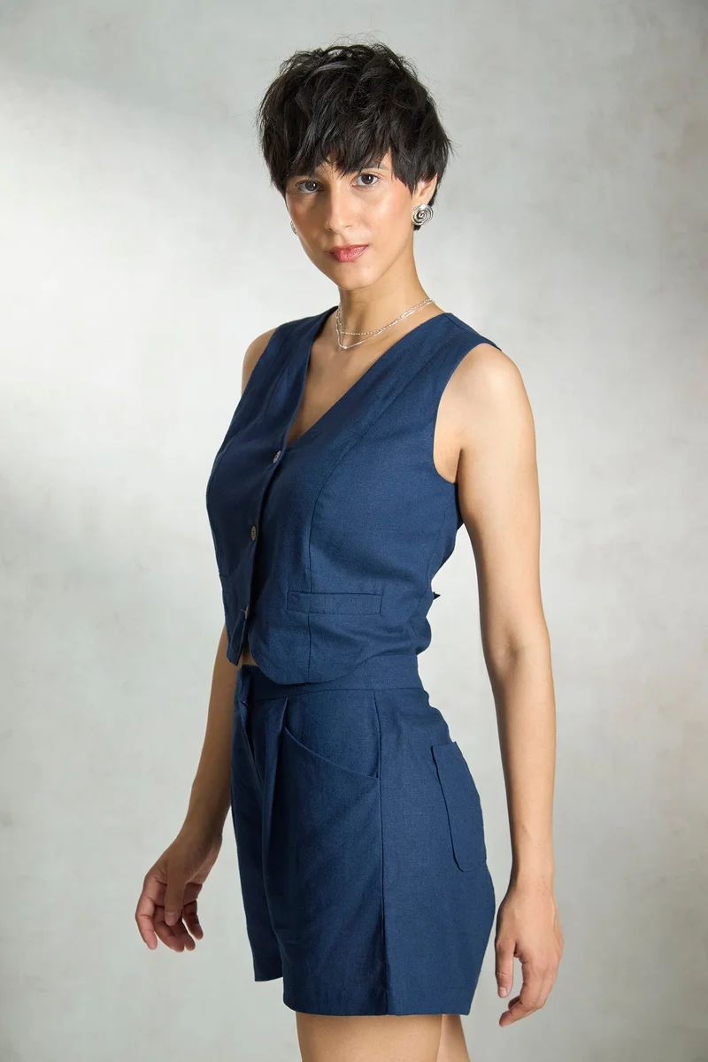 Virgio Linen Sleek Vacation Vests Tops for Women