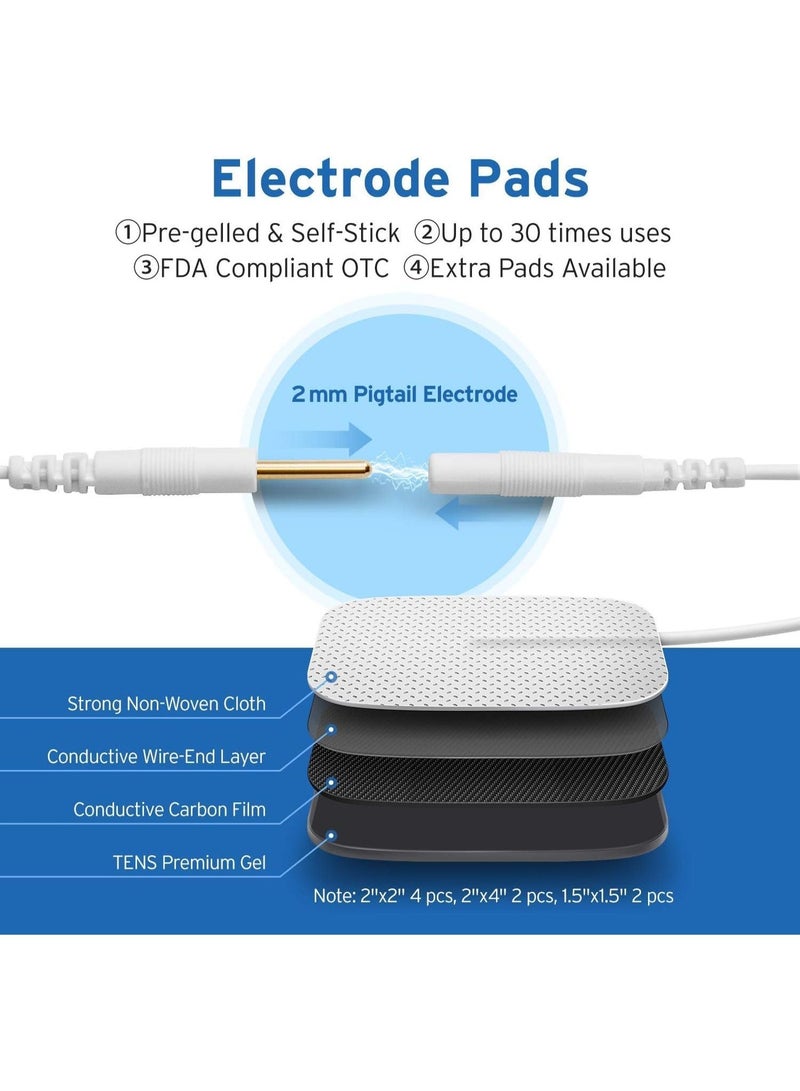 rayihni Etekcity 4-Channel Rechargeable TENS Unit – Muscle Stimulator for Drug-Free Pain Relief, After-Exercise Relaxation, Physical Therapy, 8 Electrode Pads, Back, Neck, Shoulder, Sciatica, Period Cramps - Image 4
