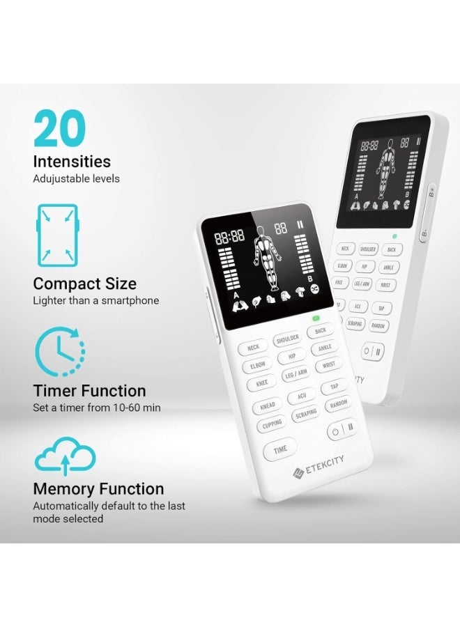 rayihni Etekcity 4-Channel Rechargeable TENS Unit – Muscle Stimulator for Drug-Free Pain Relief, After-Exercise Relaxation, Physical Therapy, 8 Electrode Pads, Back, Neck, Shoulder, Sciatica, Period Cramps - Image 3
