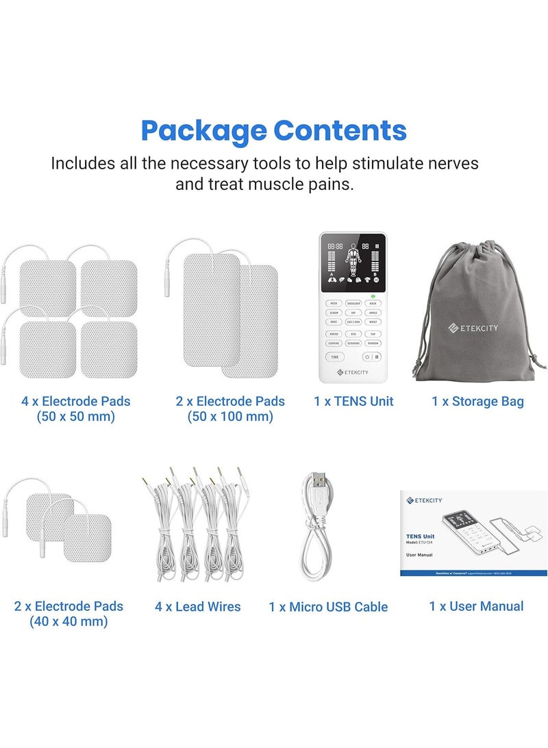 rayihni Etekcity 4-Channel Rechargeable TENS Unit – Muscle Stimulator for Drug-Free Pain Relief, After-Exercise Relaxation, Physical Therapy, 8 Electrode Pads, Back, Neck, Shoulder, Sciatica, Period Cramps - Image 2