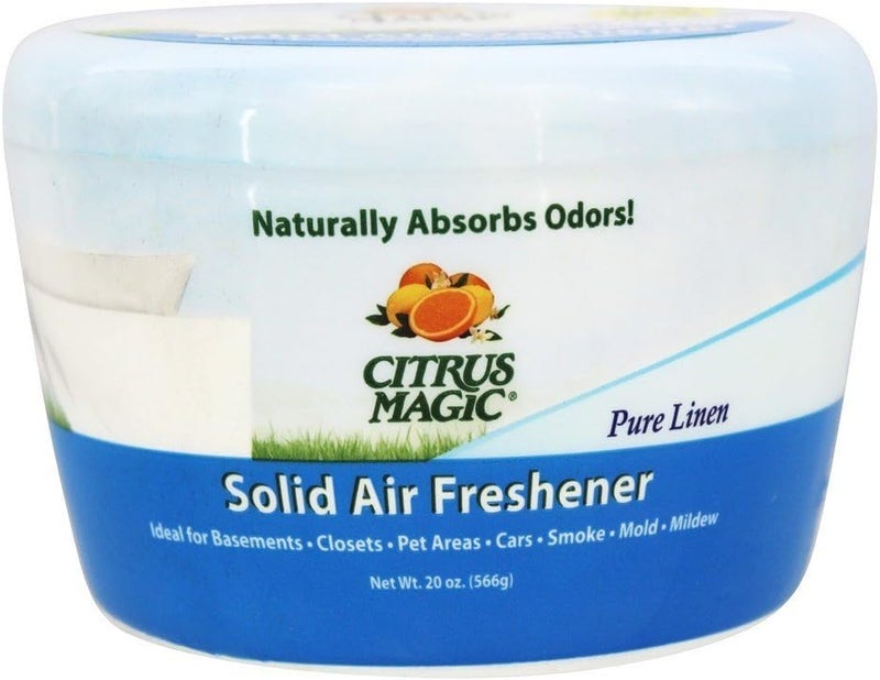 Citrus Magic Solid Air Freshener - Pure Linen Odor Absorber, 20oz - Image 1