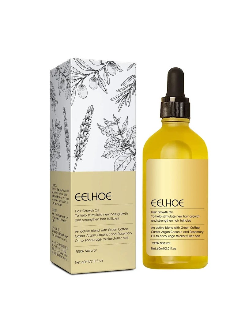 EELHOE زيت نمو الشعر الطبيعي النباتي، زيت الروزماري العضوي لنمو الشعر، زيت نمو الشعر بمكونات طبيعية للشعر الجاف التالف ونمو الشعر الخفيف - Image 1