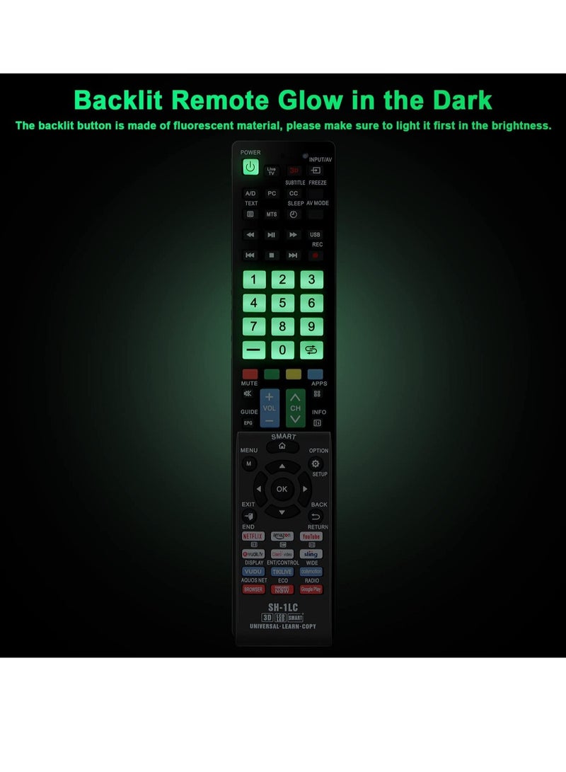 Replacement Universal Remote Control Compatible for Sharp AQUOS Smart TV/HDTV/ 3D/ LCD/LED/ 4K TV, GB004WJSA GA935WJSA - Image 4