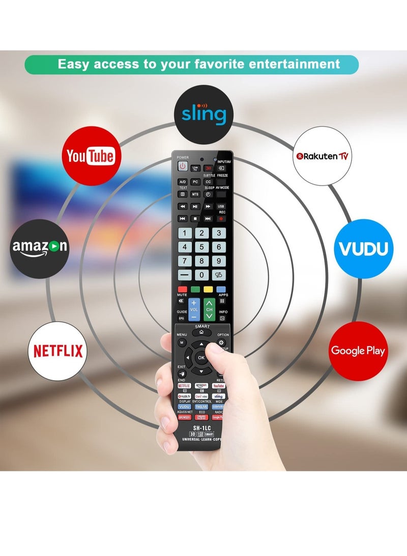 Replacement Universal Remote Control Compatible for Sharp AQUOS Smart TV/HDTV/ 3D/ LCD/LED/ 4K TV, GB004WJSA GA935WJSA - Image 3