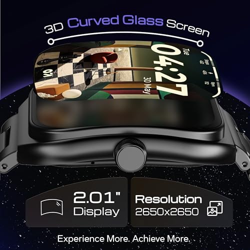 GOBOULT Trail Pro Smartwatch 2.01''3DCurved+ AMOLED Display,BT Calling 5.3, 600Nits Brightness, IP68, 250+ Watchfaces, 123+ Sports Modes, AI Voice Assistant, SpO2 Tracking (Jet Black) - Image 3