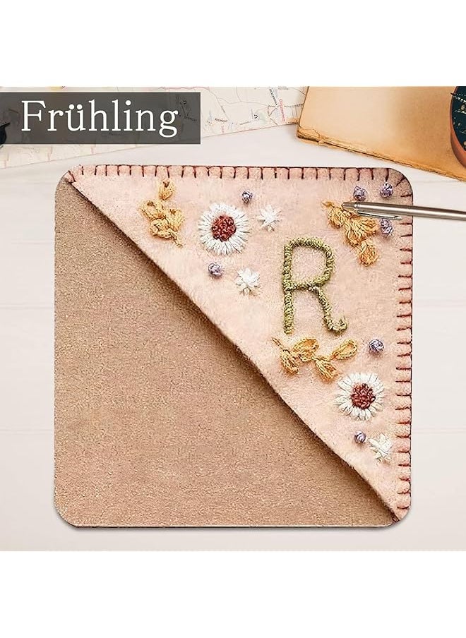 X spring Personalized Bookmark Felt Triangle Bookmark For Book Lovers Bookmarks For Your Reading Pleasure Flower Book Mark With Letter Hand Embroidered Corner Bookmark For Women  - Image 2