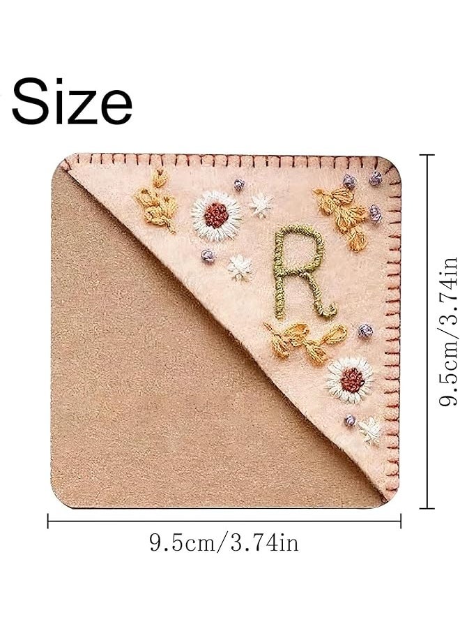X spring Personalized Bookmark Felt Triangle Bookmark For Book Lovers Bookmarks For Your Reading Pleasure Flower Book Mark With Letter Hand Embroidered Corner Bookmark For Women  - Image 5