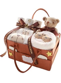 XiuWoo Newborn Gift Set for Baby Boy Girl Infant Gift Set Baby Gifts Premium Cotton Baby Clothes Accessories Set Fits Newborn to 3 Months Bear  - Image 1