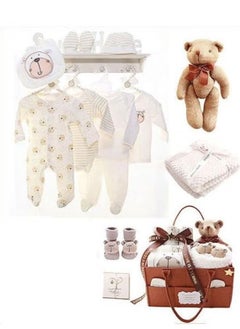 XiuWoo Newborn Gift Set for Baby Boy Girl Infant Gift Set Baby Gifts Premium Cotton Baby Clothes Accessories Set Fits Newborn to 3 Months Bear  - Image 3