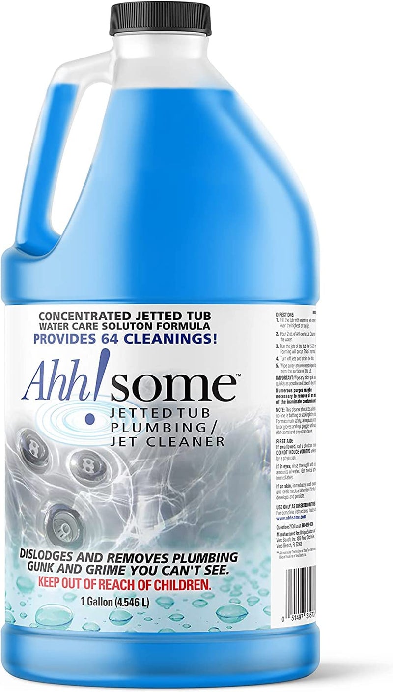 Ahh-Some AhhSome Jetted Tub & Hot Tub Cleaner  Powerful Spa Bath Cleaning Solution for Jacuzzis & Whirlpools  1 Gallon (64 Treatments)  Professional Grade Septic Safe Solution for Hot Tubs  Made in USA - Image 1