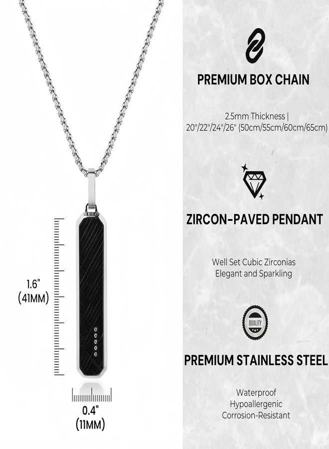 GAVU Black Tag Silver Stainless Steel Necklace for Men 20" - Image 3