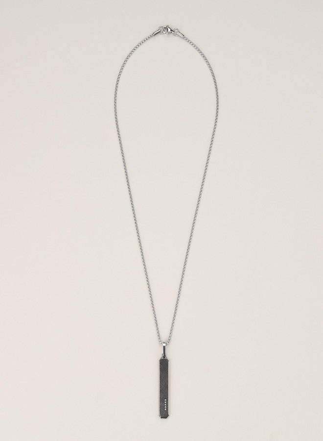 GAVU Black Tag Silver Stainless Steel Necklace for Men 20" - Image 4