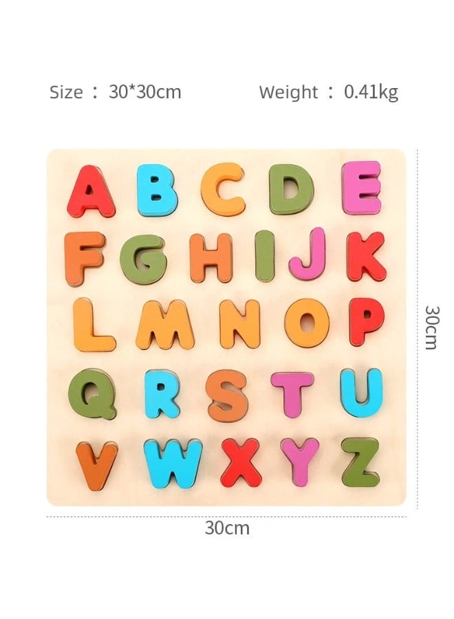 EDUTREE English ABC Alphabet Wooden Board Jigsaw Puzzle Letters Game Educational Toy | Wooden Alphabets Learning Toy - Image 1