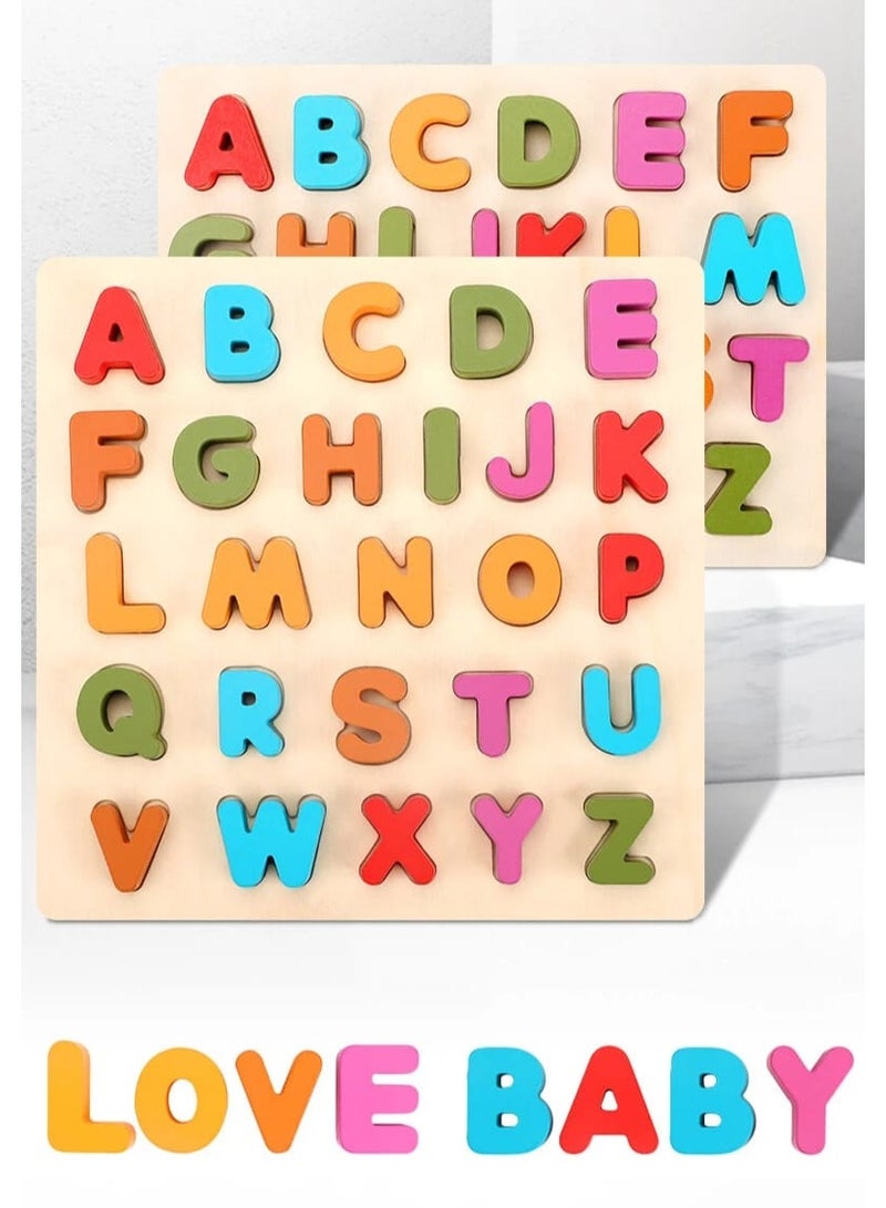 EDUTREE English ABC Alphabet Wooden Board Jigsaw Puzzle Letters Game Educational Toy | Wooden Alphabets Learning Toy - Image 2