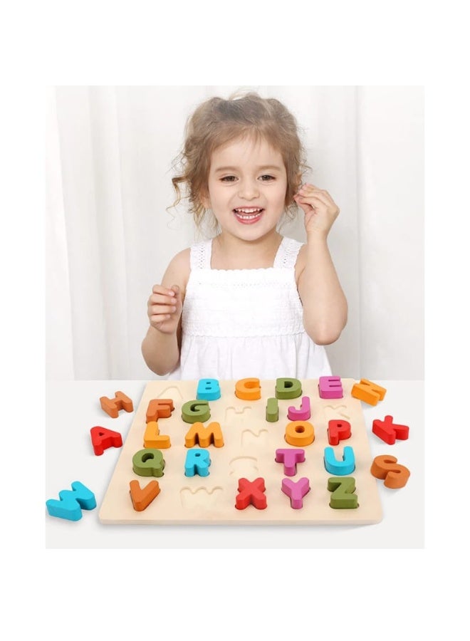 EDUTREE English ABC Alphabet Wooden Board Jigsaw Puzzle Letters Game Educational Toy | Wooden Alphabets Learning Toy - Image 3
