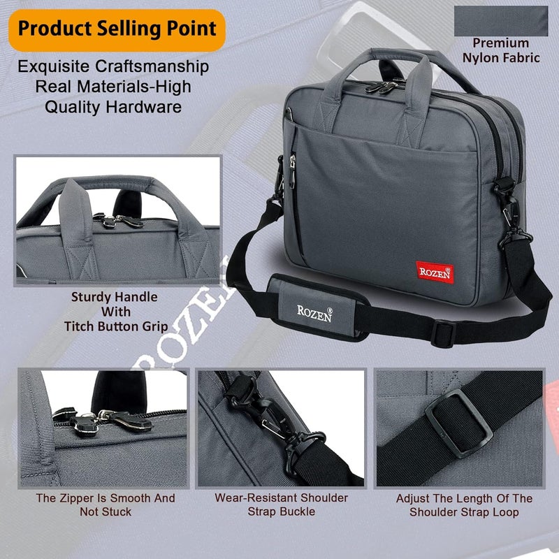 ROZEN 15.6 inch (39.6cm) Laptop Briefcase Shoulder Sling Office Business Professional Travel Messenger Bag for Men and Women Water Repellent Formal Executive Bags - Image 4