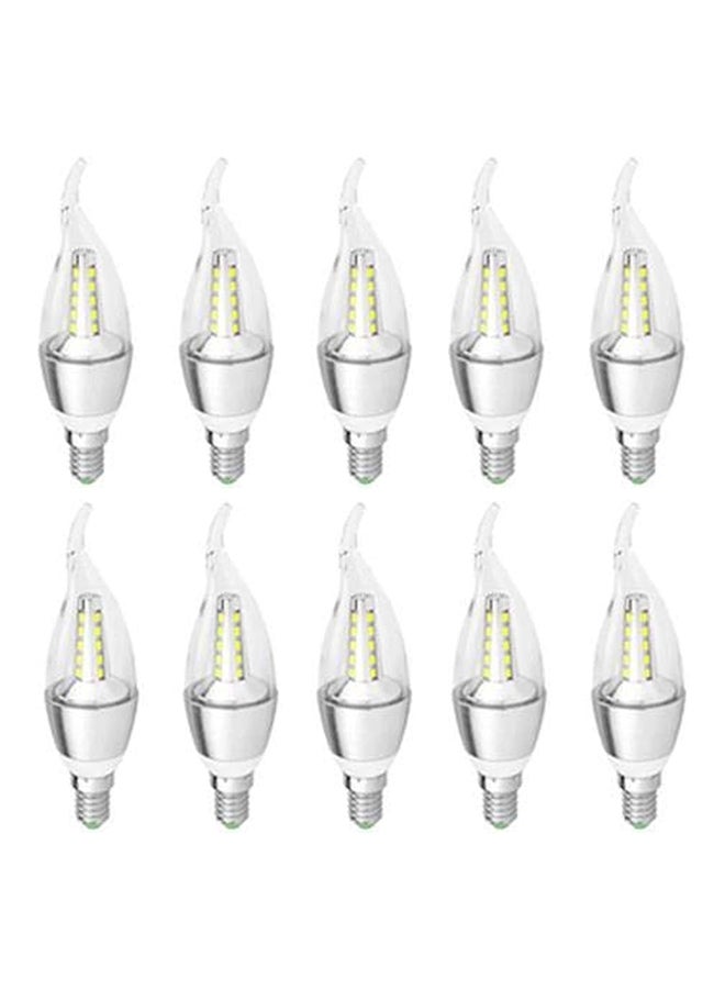 10 Piece LED 5 Watt Candle Angular Bulb White