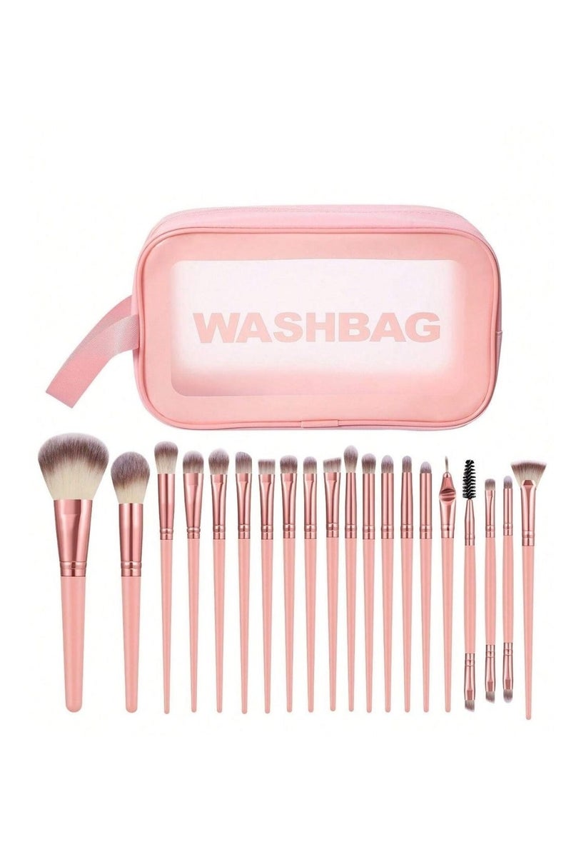 فرش مكياج مجموعه مكونه من 43 قطعه تحتوي على 20  فرشة مكياج اساسية بجميع الاحجام ، اسفنجات مكياج باحجام متعددة تناسب جميع اماكن الوجه ، ادوات مساج وعناية للبشره ، طوق شعر ، مناشف معصم ،قطعة تنظيف فرش المكياج و حقيبة مجموعه متكامله باللون الوردي الانثوي يضيف لمسة مميزه على روتينك - Image 3
