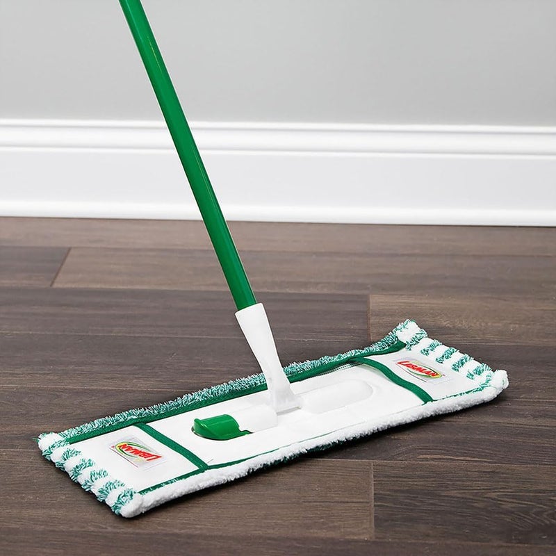 Libman Commercial 119 Microfiber Wet/Dry Floor Mop Refill Pad - 18" Wide, Green and White - Image 3