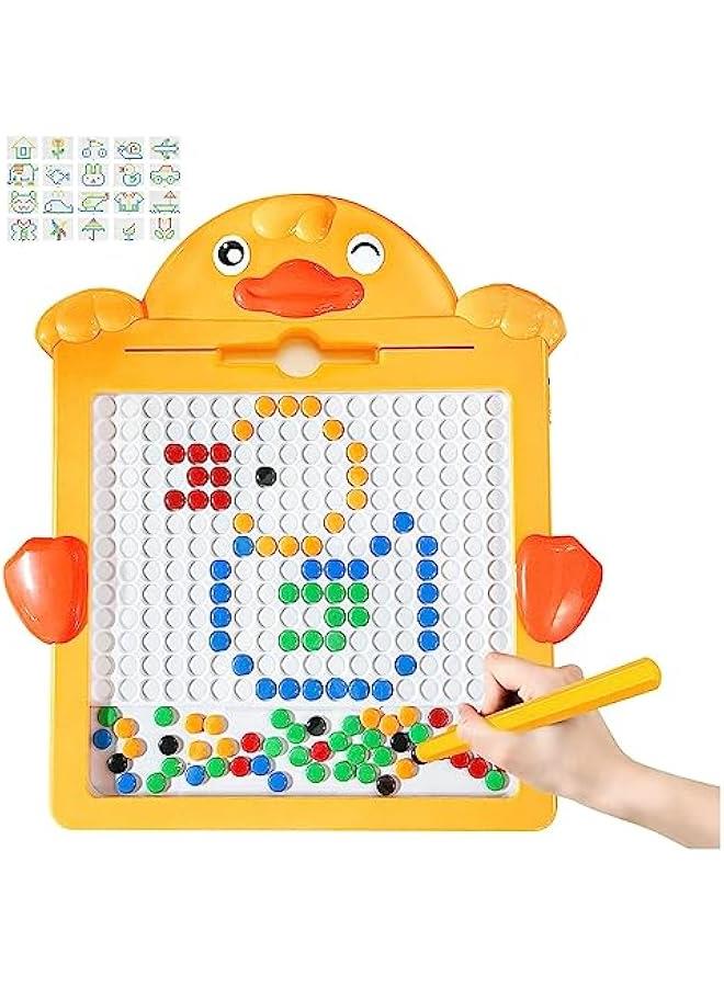 HOOKOR Magnetic Drawing Board for Toddlers, Large Doodle Board with Magnetic Pen and Beads, Magnetic Dot Art, Montessori Educational Preschool Toy, Travel Toys for 3 4 5 6 Year Old Boys Girls (Duck) - Image 1