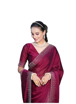 Women's Georgette Fixing Stone Work Saree with Unstitched Blouse Piece - pzsku/Z9BEDF7B1FCFEE51FE21DZ/45/1747032665/a2f0070d-f560-4568-8015-b0b9494d4879